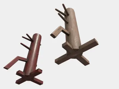 wooden practice dummy Low-poly 3D model