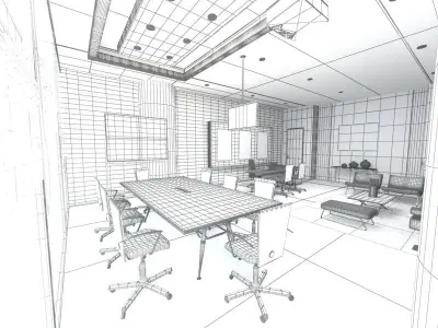 Large business office 3D model