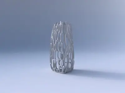 Vase triangle with cracked organic lattice 3D print model