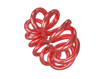 Abstract Coil Shape v1 005 Low-poly 3D model