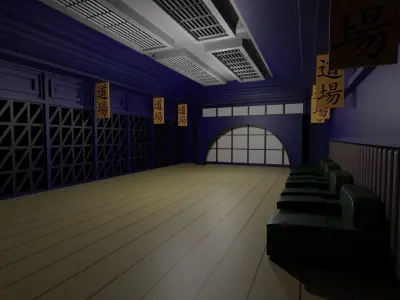 Karate Hall Low-poly 3D model