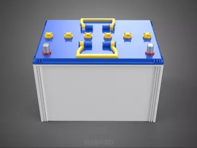 STANDARD BLUE WHITE ACCU BATTERY ACCUMULATOR VEHICLE VOLT POWER 3D model