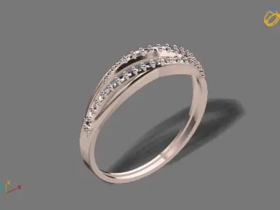 Womens Diamond Signet Ring Women Rings 3dmodels 3D print model 3D print model 13