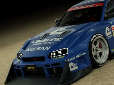 Nissan Skyline R34 Calsonic Livery 3D model
