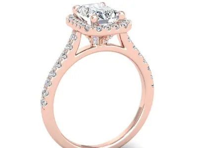 Engagement ring Mia radiant 3D print model