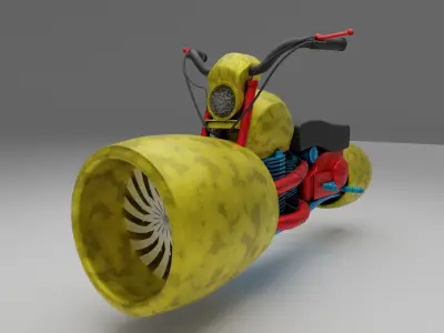 scifi motorcycle with engine Low-poly 3D model