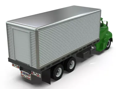 Vintage COE Tandem Axle Box Truck 3D model