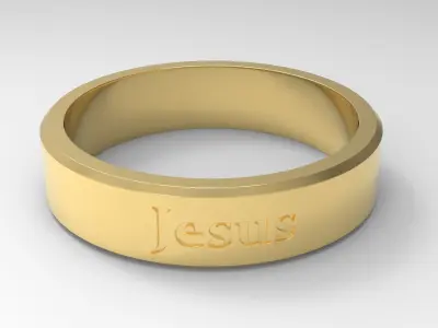 Jesus Ring Gold 3D print model