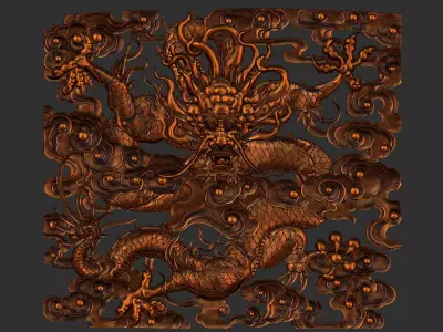 dragon chinese carving 3D print model