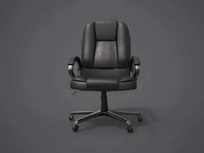 Leather office chair  Free low-poly 3D model