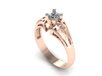 solitair ring ready to print 3D print model