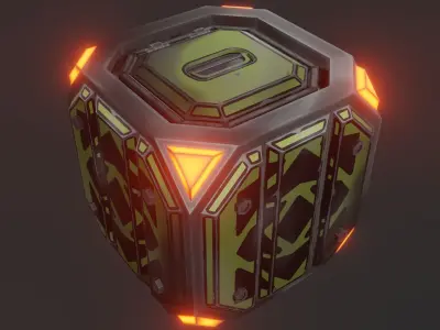 Sci-fi crate Low-poly 3D model