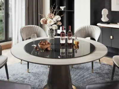 Modern and luxurious indoor restaurant 3D model