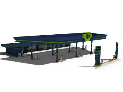 gas station 3D model 3