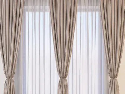 Set 25 Curtains 3D model