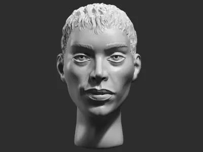 human female head modern sculpture 3d print model 113 3D print model