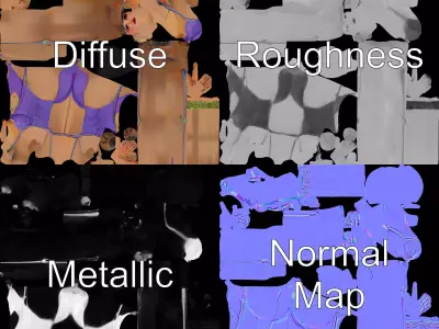 Elegant Purple Character model pack Low-poly 3D model