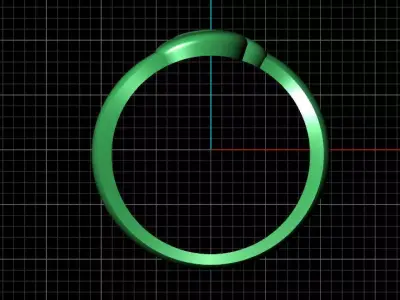 S alphabet baypass ring 3D print model