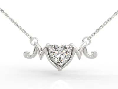 Exclusive Mothers Day Heart Necklace 3D print model
