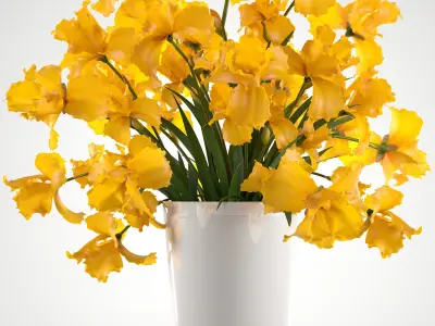 bouquet of yellow flowers 3D model