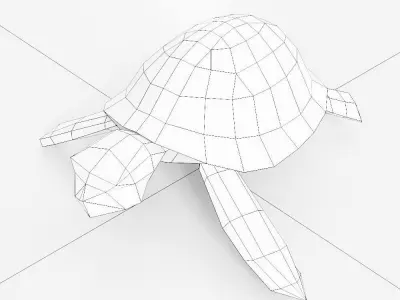 Turtle 3d model origami Low-poly 3D model