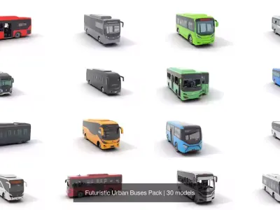 Futuristic Urban Buses Pack
