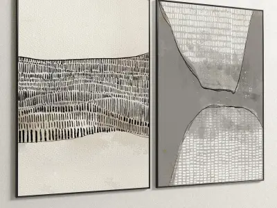 Plaster Two Photo Frame 212 Low-poly 3D model