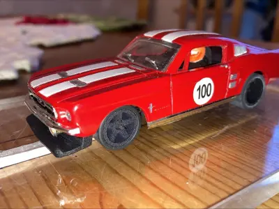 adjustable slot car chassis 3D print model