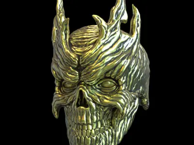 Skull pendant jewelry wooden vol 7 3D print model