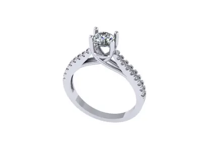 Women diamond ring 3d render 3D print model order