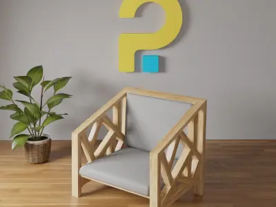 Stylized Wooden Chair Free 3D model