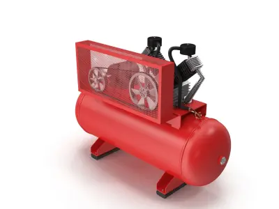 SO Air Compressor Stationary 120 gallon Low-poly 3D model