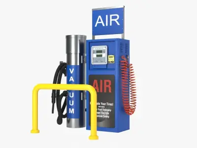 Tire Air and Vacuum Station Low-poly 3D model
