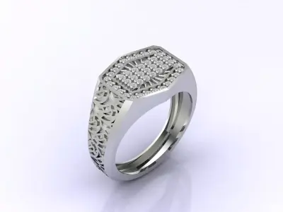 Print Ready STL 3DM  Gents Rings Diamond Men Ring  3D print model