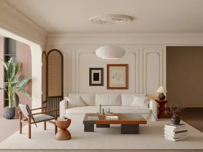 French Style Elegant Living Room 84 3D model