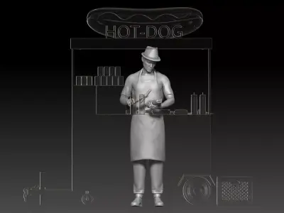 New York hot dog seller boy 1 3D print model