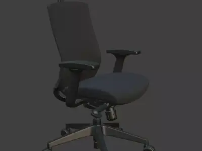 Modern Black Leather Executive Office Chair High Detail 3D Model 3D model