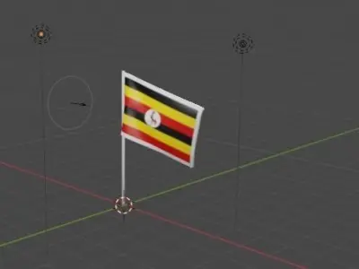 Uganda Flag Free 3D model