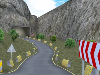 Mountain Road Pack Low-poly 3D model