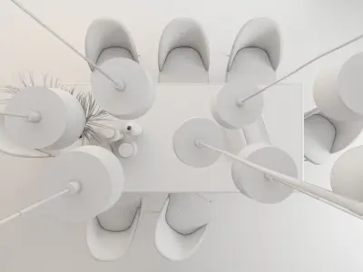 Table chair decorative SET 102 3D model