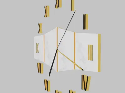 Elegant Modern Wall Clock 3D Model Roman Numerals  3D model