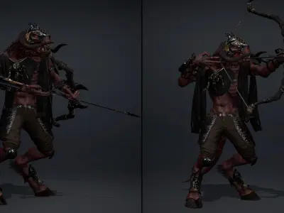 Ghost Archer Arm2 Low-poly 3D model