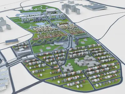 Business Park  Low-poly 3D model