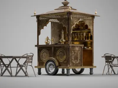 Ramadan Mobile Cart Low-poly 3D model