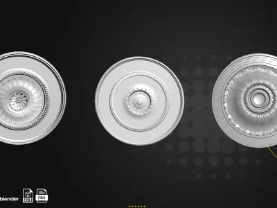 13 Ceiling Medallion Low-poly 3D model