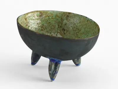 Handmade Ceramic Bowl - Egg shape 3D model