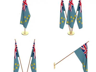 Tuvalu Flag Pack 3D model