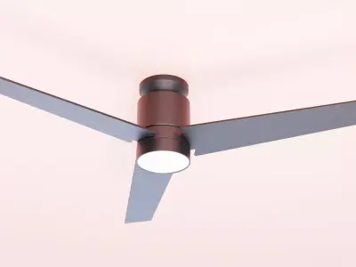  Modern Black Ceiling Fan with Light 3D model