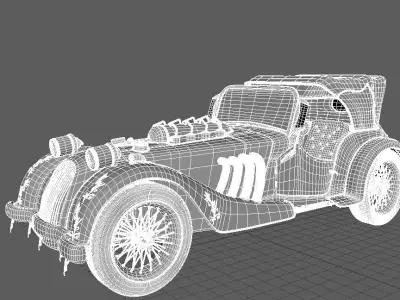 Steampunk Stylized Ultra Vintage Fantasy Car  High Poly 3D Model 3D model