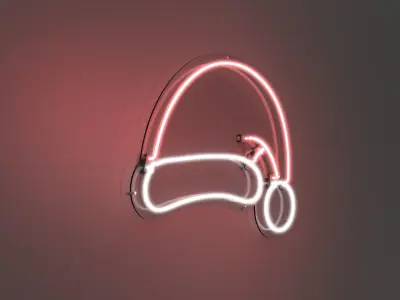 Santa Hat - Neon Sign 3D model